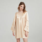 Silk Dress – Relaxed Fit with Lace Detail on Sleeves